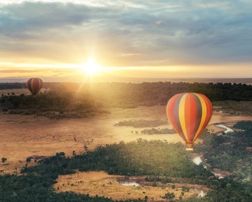 Beautiful,Aerial,View,Of,Colorful,Hot,Air,Balloons,Floating,Over